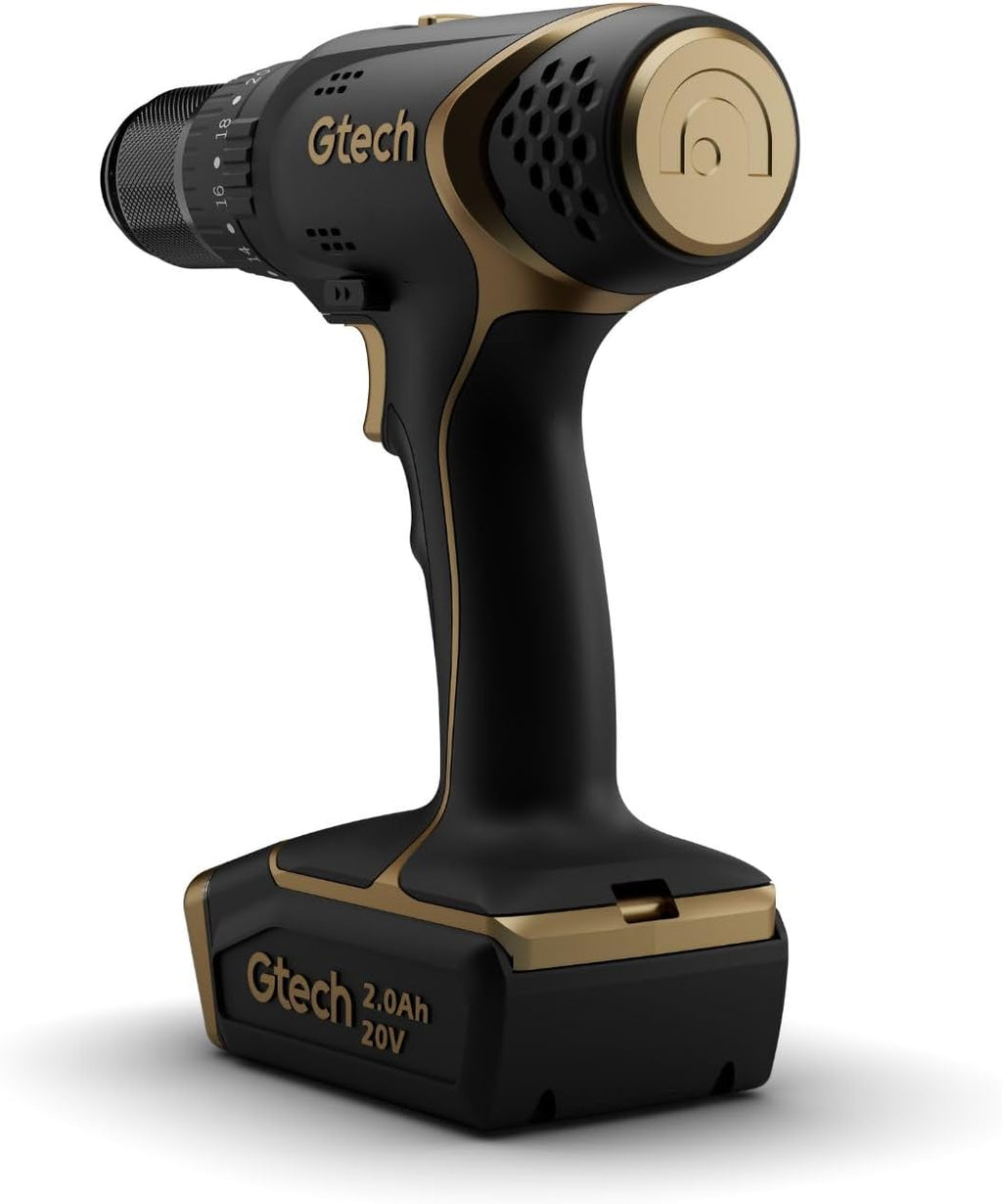 Gtech Combi Drill - Cordless Power Tool for DIY Projects, Home Tool Kit, and More - Includes Cordless Drill, Universal 20V Battery and Charger