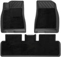 TPE Floor Mats & Cargo Liner, 3D Cyber Style Waterproof Anti-Slip Trunk Mat Backrest Mats Compatible with Tesla Model 3 Highland 2024 2025(6PCS Blanket Set)
