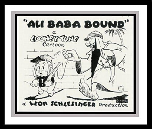 Porky Pig in the Middle East with the Arab in 'Ali Baba Bound' Studio Lobby Card Publicity Still - Warner Brothers