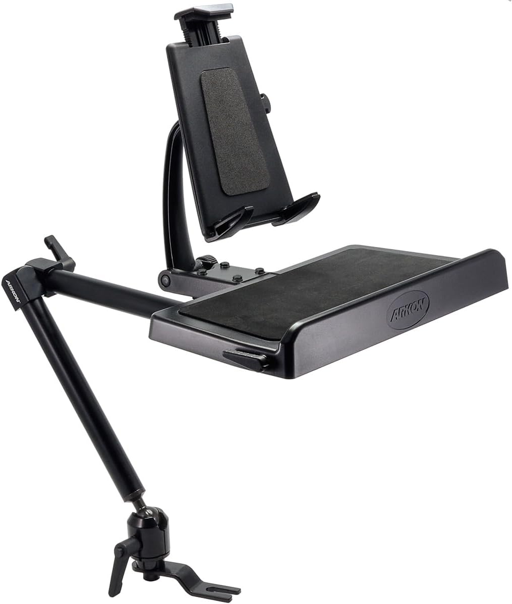 ARKON Mounts -Tablet And Keyboard Tray Combo Car Mount | Tablet Holder For Car | Professional-Grade Durability | Easy Installation | Keyboard Tray | Fits iPad and Samsung Tablets