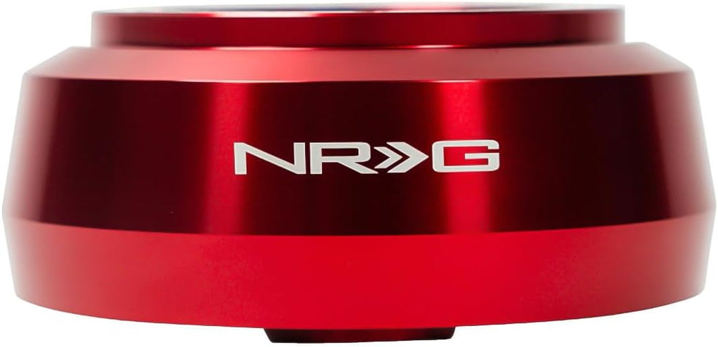 NRG Innovations Racing Style Steering Wheel Short Hub, Lockable Aluminum Steering Shaft, 6x70mm Bolt Pattern Quick Release Adapter Unit, Compatible For 96-18 Jeep, Red, NRG-SRK-171H-RD
