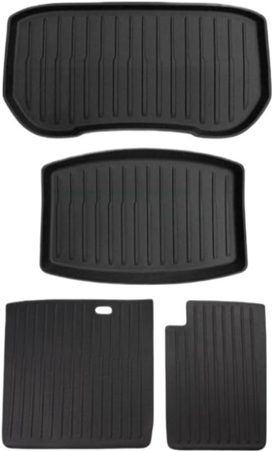 Auto Parts Compatible with Tesla Model 3 2024 Highland Floor Mats Cargo Liner Waterproof Anti-Slip Trunk Mat TPE Pads Left/Right Hand Rubber(Trunk Mats 4pcs)