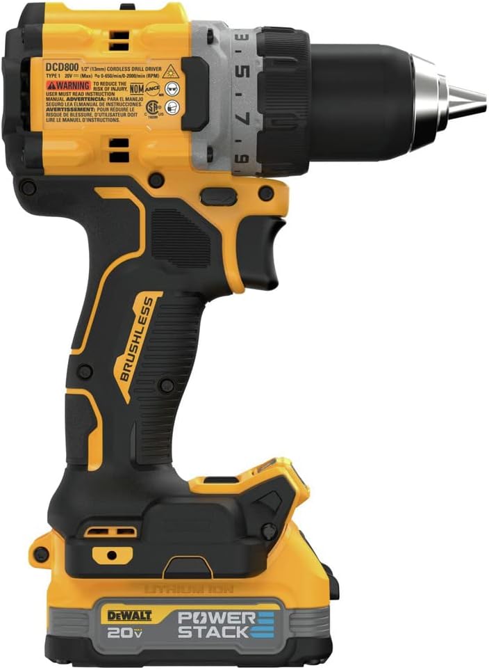 DEWALT 20V MAX XR Cordless Drill Kit, Drill and Driver, 1/2', Batteries, Charger, and Bag Included(DCD800E2)