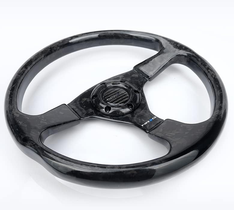 NRG Innovations NRG-ST-012FC Forged Carbon Fiber Steering Wheel 350mm Diameter, 3-Spoke, Bolt Patter 6x70mm PCD