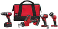 For Milwaukee 2695-24 M18 18V Lithium-Ion Cordless Combo Tool Kit (4-Tool) w/(2) 3.0Ah 1) Charger, (1) Tool Bag