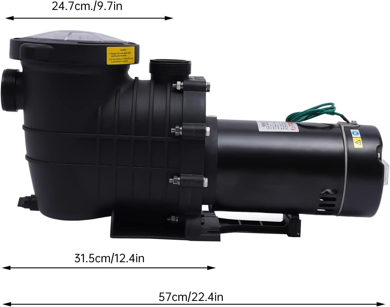 Pool Pump, HBP1500Ⅱ 2.0HP 1500W Powerful Selfpriming Pool Pumps Inground Above Ground Swimming Pool Water Pumps Dual Voltage Swimming Pools Pump for 31,000 Gallons Pools with Strainer Basket Connector