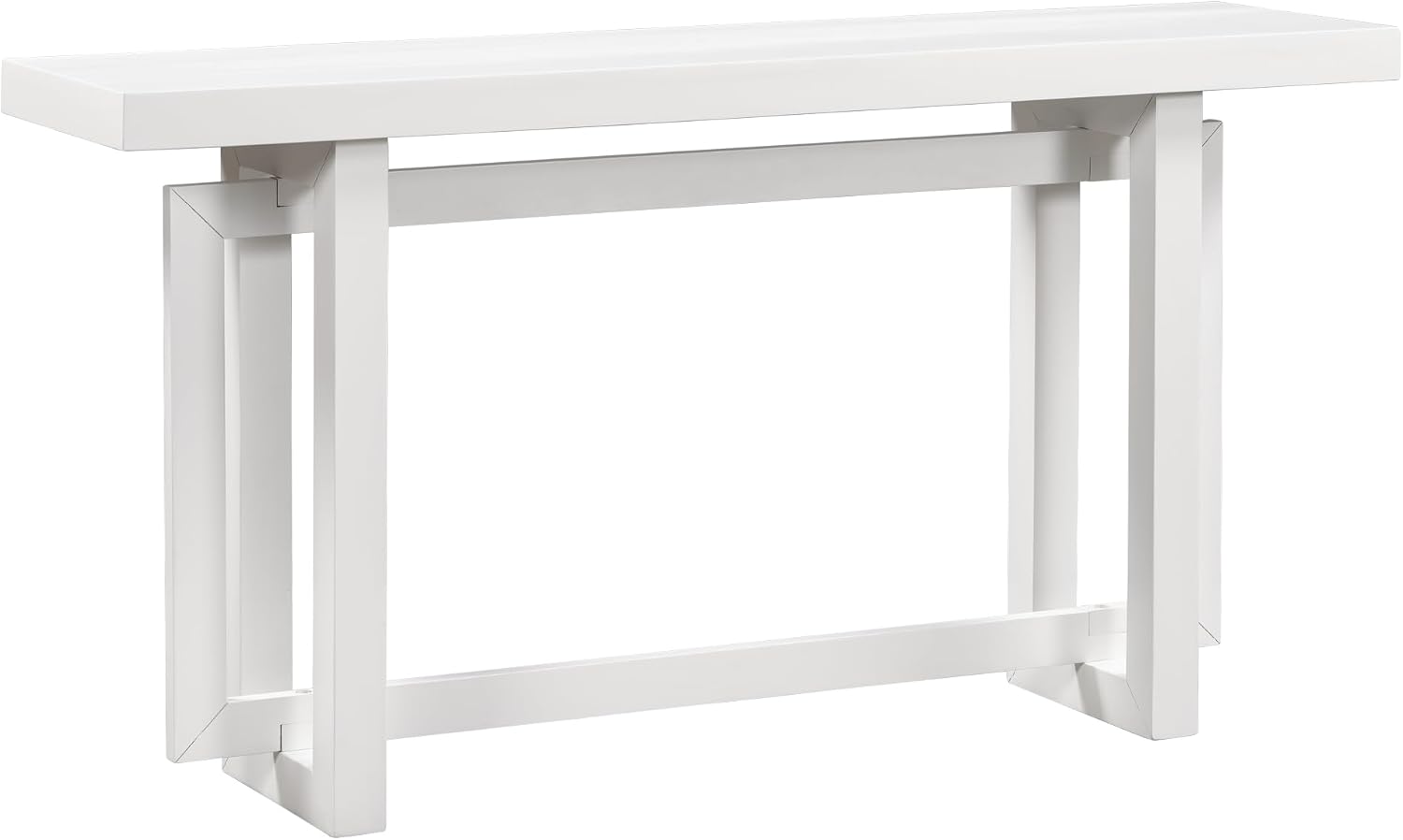 Merax 60 in White Console Table, White Entryway Table Wood Minimalism Industrial Style Sofa Table Entryway Table Side Table Display Table for Entry Way, Hallway, Couch, Living Room, Foyer