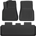 Floor Mats Compatible with Tesla Model 3 Y 2021-2024 5-Seater Custom All Weather Heavy Duty TPE Cargo Liner Trunk Accessories(3 2024 TPE LHD FT)