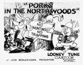 Porky Pig in'Porky in the Northwoods' Directed by Frank Tashlin. Released on December 19, 1936 Studio Lobby Card Publicity Still - Warner Brothers