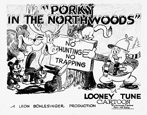 Porky Pig in'Porky in the Northwoods' Directed by Frank Tashlin. Released on December 19, 1936 Studio Lobby Card Publicity Still - Warner Brothers
