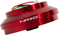 NRG Innovations Racing Style Steering Wheel Short Hub, Lockable Aluminum Steering Shaft, 6x70mm Bolt Pattern Quick Release Adapter Unit, Compatible For 83-92 Ford, Red, NRG-SRK-174H-RD
