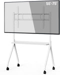 Mobile Stand for 43'- 75'' Smart Board, Heavy Duty Rolling TV Stand with Locable Wheels, Height Adjustable Holds up to 300lbs, Whiteboard Portable Cart on Wheels
