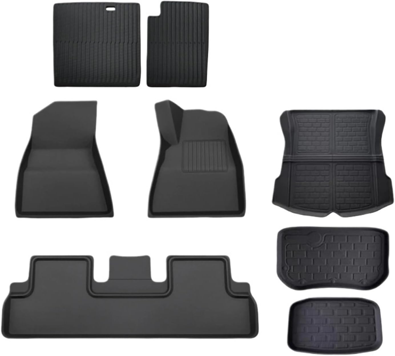 2024 Compatible with Tesla Model 3 Highland Floor Mats XPE All Weather Front Rear Cargo Liner Mat Waterproof Anti-Slip 3D Trunk Mats(8pcs Model 3 RHD)