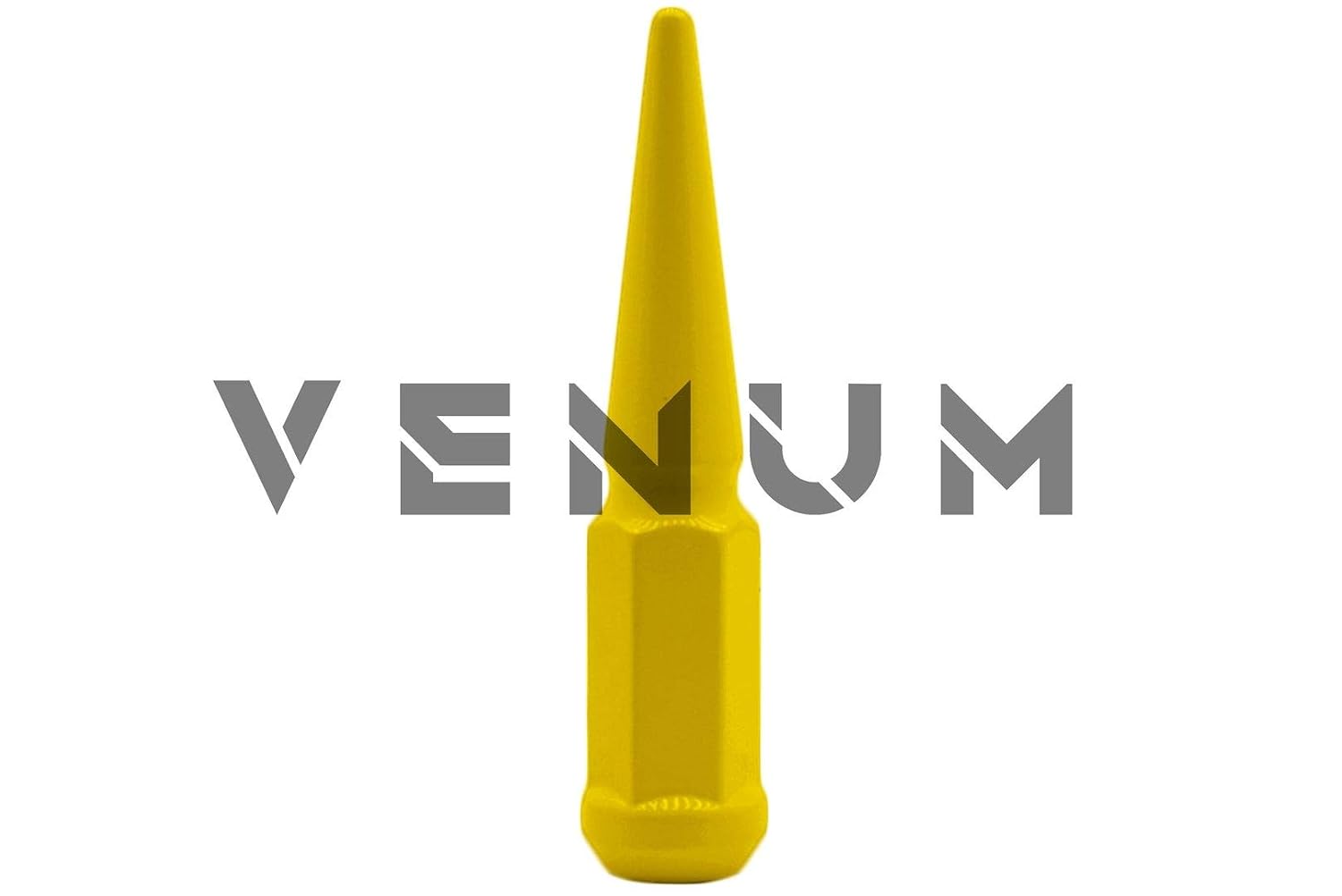 24 Pc Powder Coated Yellow Spike Lug Nuts | M14x1.5 | 4.5 inch Tall | 1 Piece Construction | Works with 2015-2024 F-150 6x135 MM Bolt Pattern