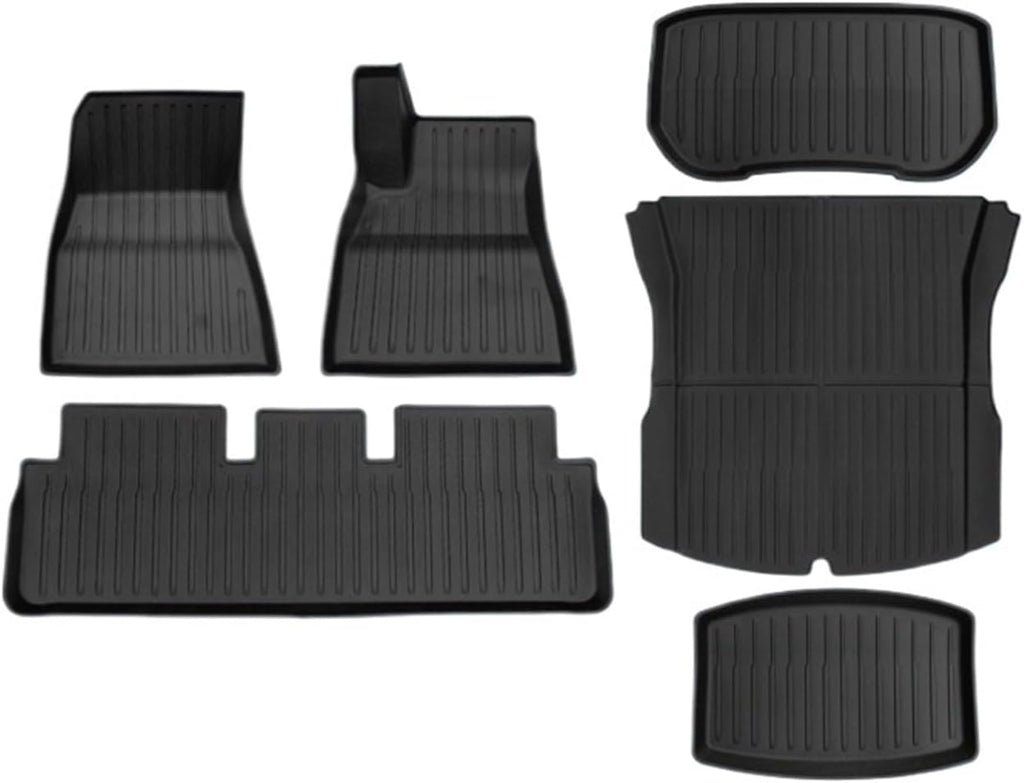Compatible with Tesla Model 3 2024 Highland Floor Mats Cargo Liner Waterproof Anti-Slip Trunk Mat TPE Pads Model 3 2024 Highland Accessories(6pcs RHD)
