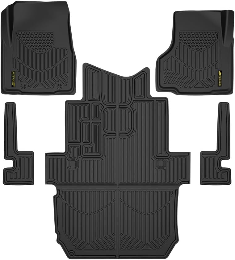 ALLGOOD TPE Floor Mats Cargo Liners Fit Freightliner Cascadia 113 Equipped with DD13 Engine and Manual Transmission 2008-2018 5PCS All Weather Protection Black Alfombras para Carro