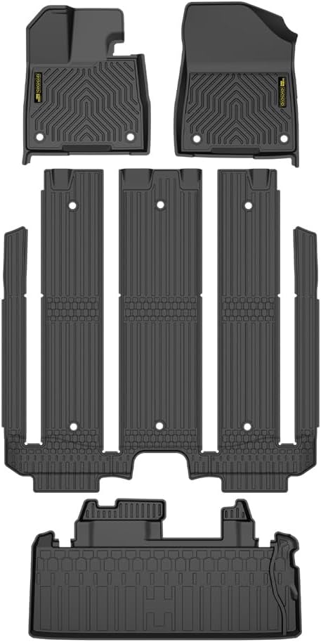 GRAND ORANGE TPE Floor Mats Fit Toyota Sienna 2021-2025(Only for 7 Seat LE/XLE/XSE/Limited & Not Fit 2025 Platinum), 1st & 2nd Row All Weather Protection Floor Liners,alfombras para carro 4PCS