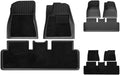 TPE Rubber Floor Mats 2024 Compatible with Tesla Model 3 Highland All Weather Waterproof Non-Slip Cargo Liner Trunk Mats Accessories(M3H RHD DL 6PCS)
