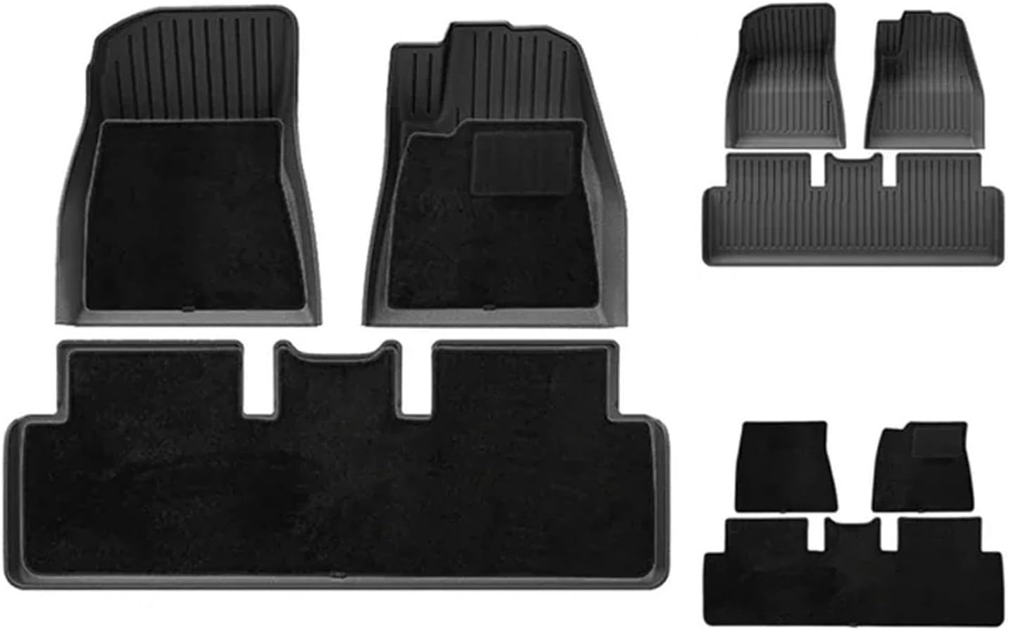TPE Rubber Floor Mats 2024 Compatible with Tesla Model 3 Highland All Weather Waterproof Non-Slip Cargo Liner Trunk Mats Accessories(M3H RHD DL 6PCS)