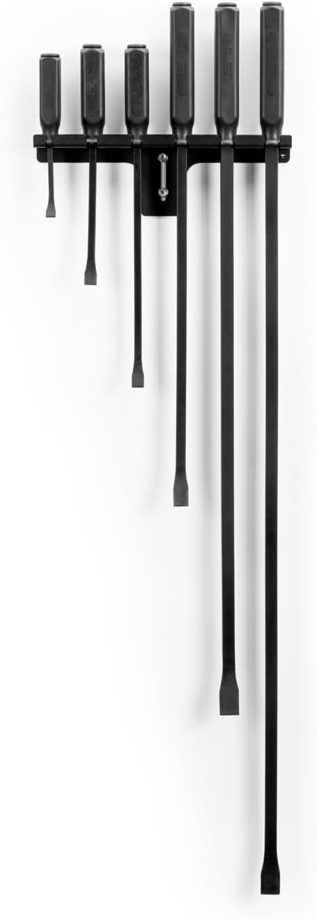 TEKTON Angled End Handled Pry Bar Set with Wall Hanger, 6-Piece (8, 12, 17, 25, 36, 45 in.) | LSQ96505