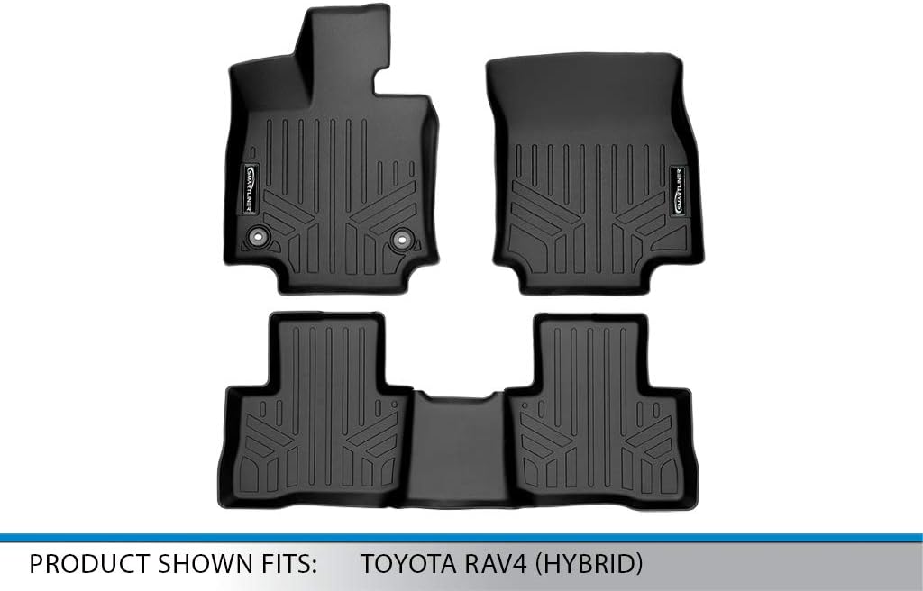 SMARTLINER All Weather Custom Fit Floor Mats 2 Row Liner Set Compatible with 2019-2025 Toyota RAV4