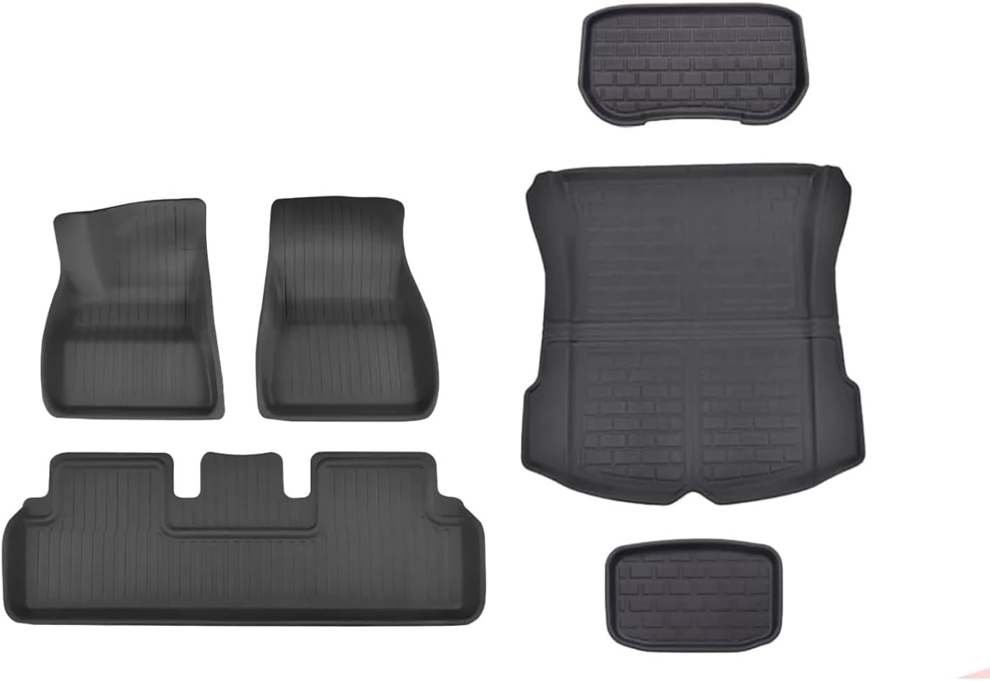 3D Floor Mats Compatible with Tesla Model 3 Highland 2024, All Weather WP LHD XPE Front Rear Trunk Cargo Liner Mat Accessories(6PCS Floor Mats)