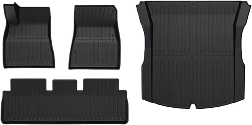 TPE Floor Mats Compatible with Tesla Model 3 2024 Highland Cargo Liner Waterproof Anti-Slip Trunk Mat Pads Model 3 2024 Highland Accessories(4pcs LHD)