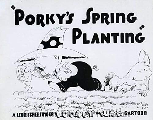 Porky Pig in'Porky's Spring Planting' Directed by Frank Tashlin. Released on July 25, 1938. Studio Lobby Card Publicity Still - Warner Brothers