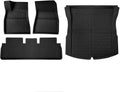 Floor Mats Compatible with Tesla Model 3 Highland 2024 All Weather Trunk Floor Mat Full Set WP Non-Slip Cargo Liners(4pcs Model 3 LHD)