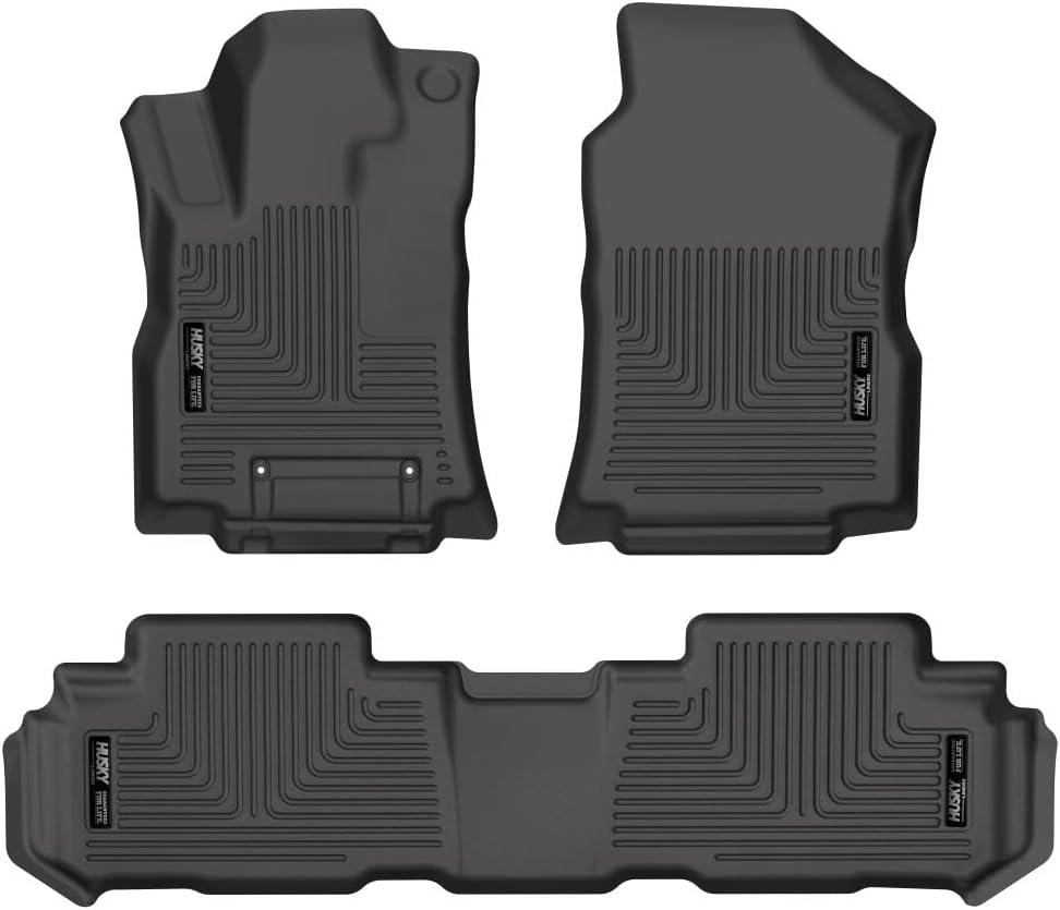 Husky Liners Weatherbeater Floor Mats | Fits 2019-2026 Subaru Ascent | Front & 2nd Row, 3-pc Black - 95871