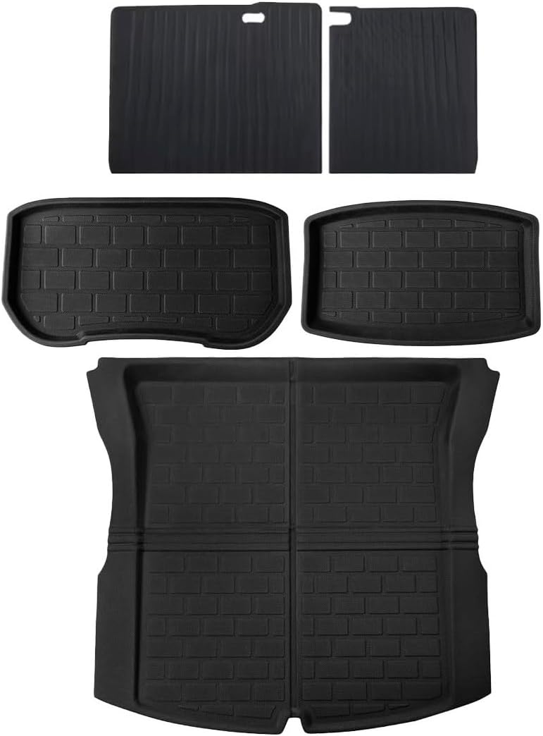 Compatible with Tesla Model 3 Highland 2024 XPE Floor Mats Cargo Liners All Weather Trunk Floor Mat Waterproof Left Right Hand Drive(5PCS Trunk Mats)
