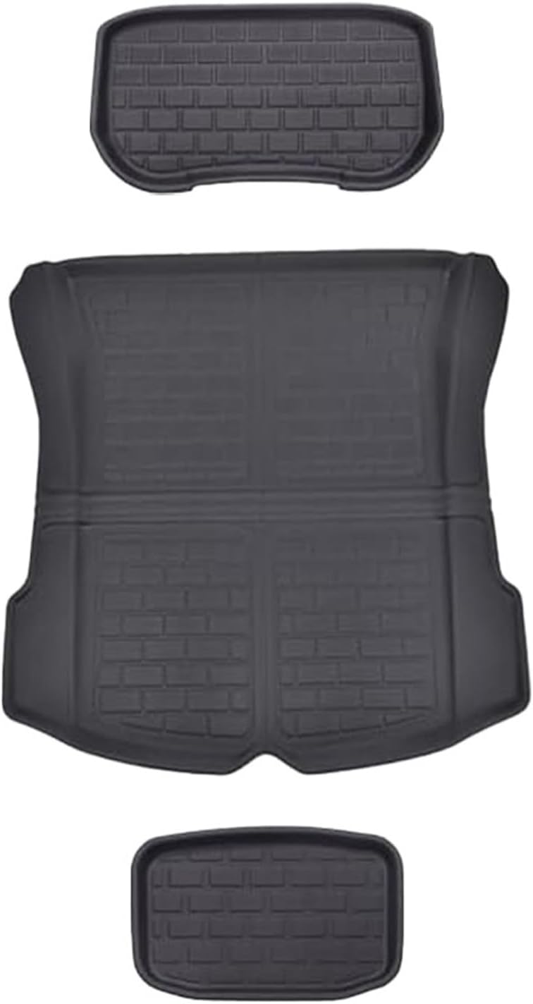 All Weather XPE Floor Mats Compatible with Tesla Model 3 Highland 2024, Waterproof Anti-Slip Front Rear Cargo Liner Trunk Mat(3PCS Trunk Mats)