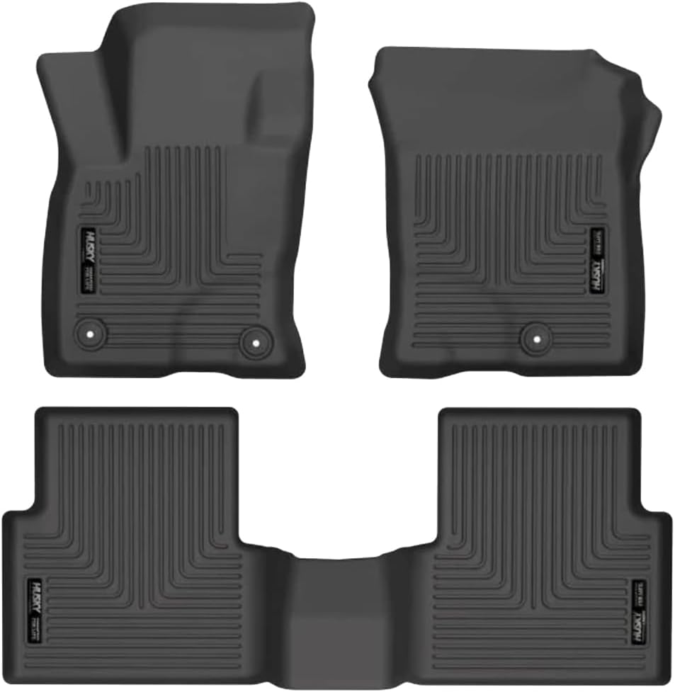 Husky Liners Weatherbeater Floor Mats | Fits 2021-2026 Ford Bronco Sport | Front & 2nd Row, 3-pc Black - 95341
