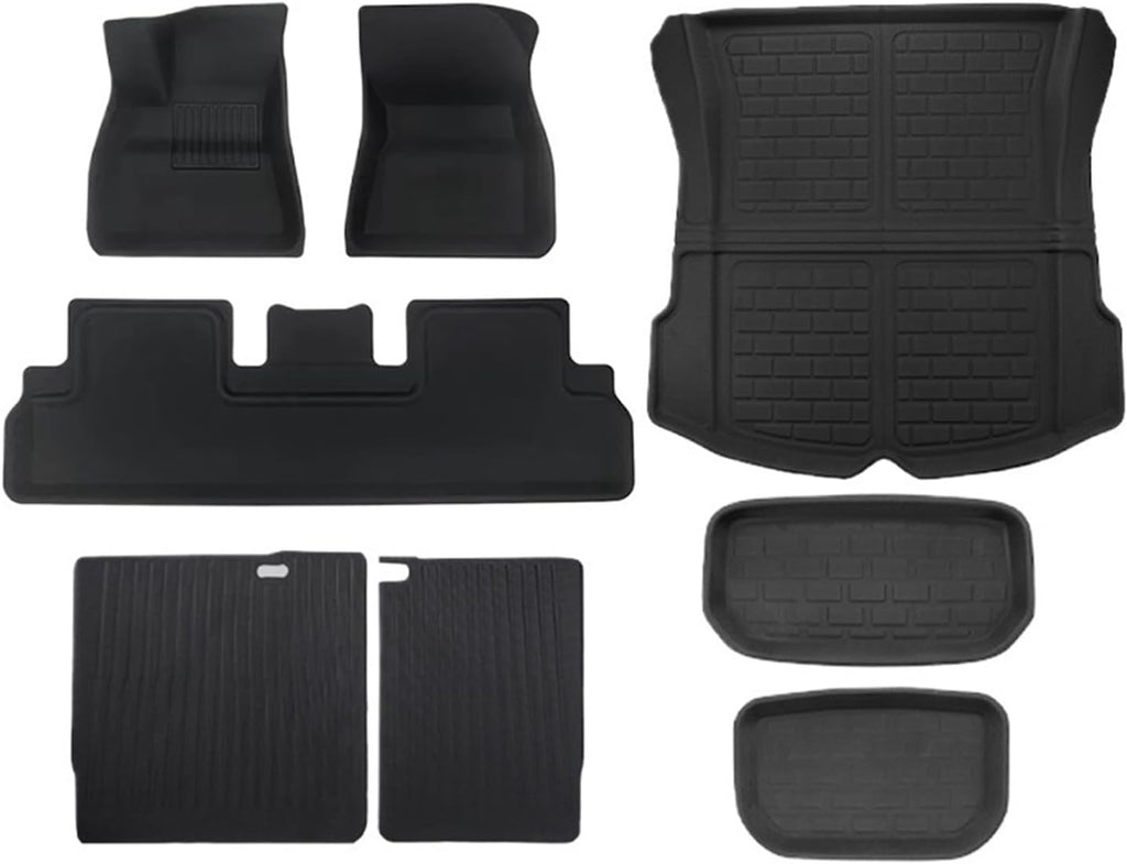 Floor Mats Compatible with Tesla Model 3 2021-2024 Highland Model Y 2017-2024 Custom All Weather Cargo Liner Trunk Accessories(M3 23 10-24 8PCS)