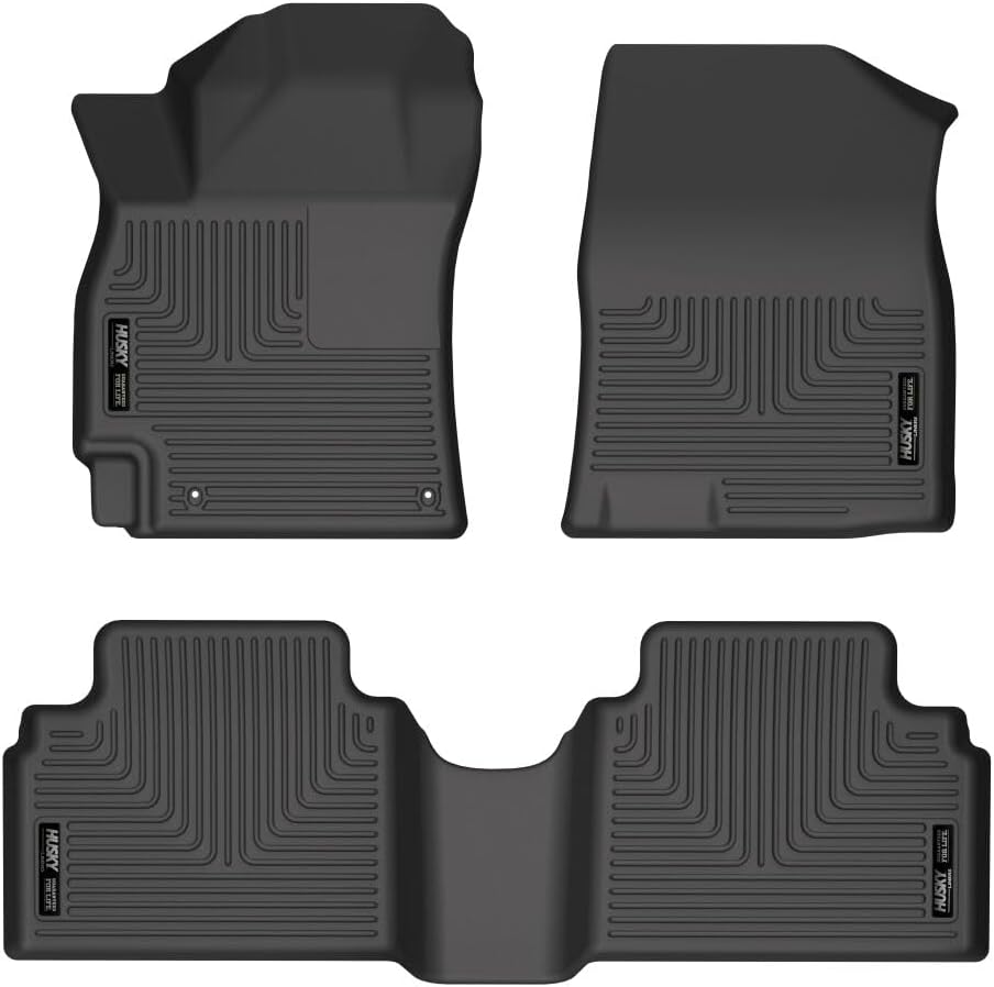 Husky Liners Weatherbeater Floor Mats | Fits 2021-2026 Hyundai Elantra | Front & 2nd Row, 3-pc Black - 95861