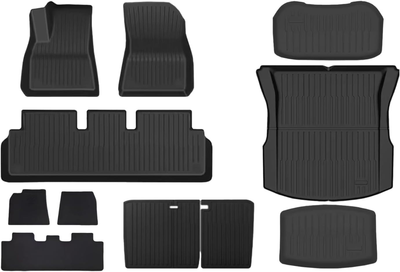Compatible with Tesla Model 3 2024 Highland Floor Mats Cargo Liner WP Trunk Mat TPE Pads Model 3 2024 Highland Accessories(11PCS Full Set,Right Hand Drive)