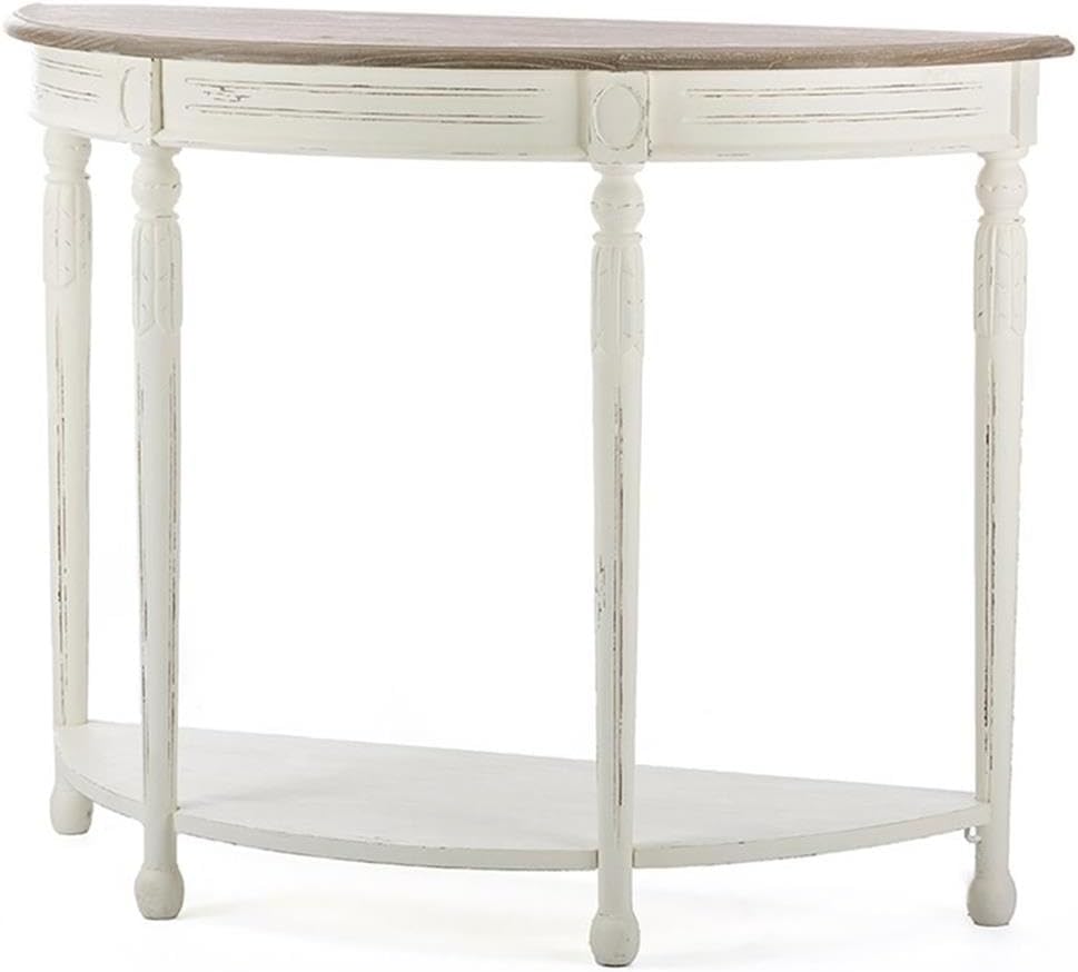 Baxton Studio Vologne Traditional Wood French Console Table, White