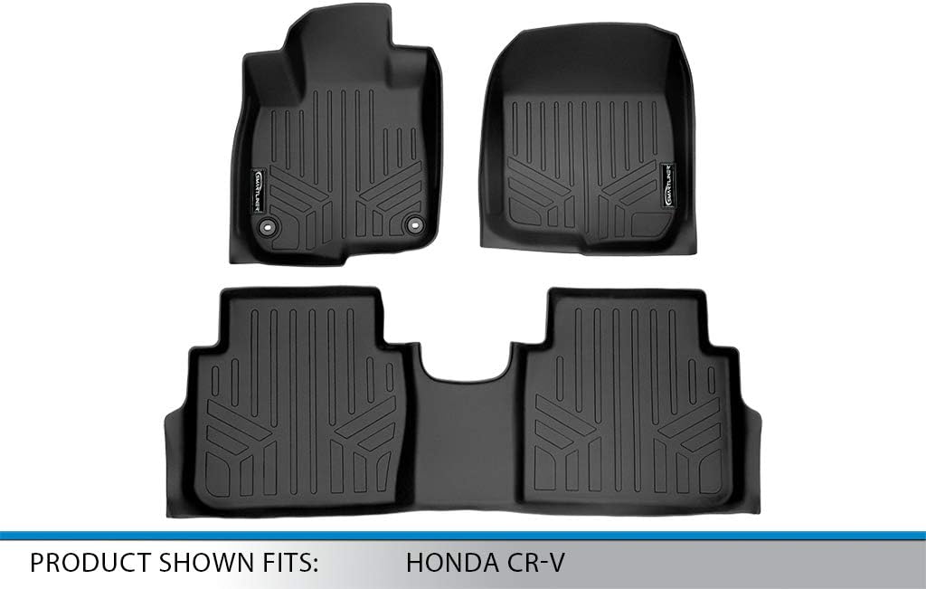 SMARTLINER Custom Fit Floor Mats 2 Row Liner Set Compatible with 2017-2022 Honda CR-V