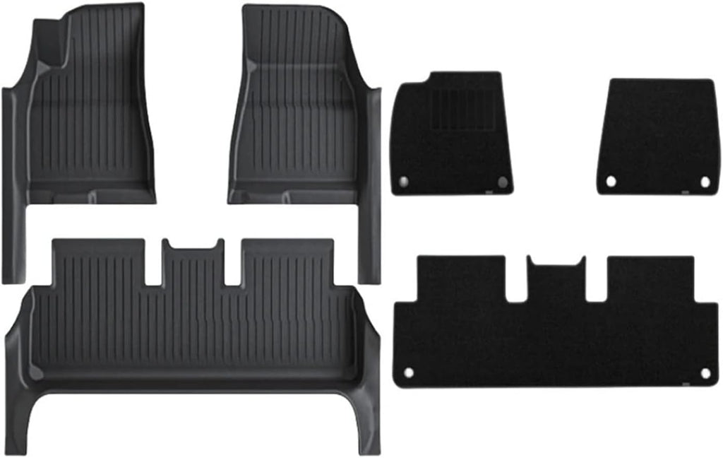 Floor Mats with Door Sill Protector Full Cover Floor Liners with Front Rear Cargo Liner,Compatible with Tesla Model 3 Highland 2024-2025(6PCS Floor Mats)