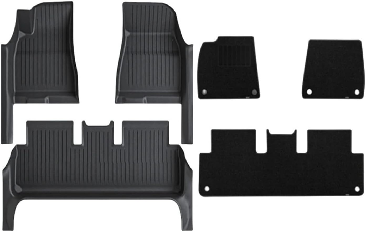 Floor Mats with Door Sill Protector Full Cover Floor Liners with Front Rear Cargo Liner,Compatible with Tesla Model 3 Highland 2024-2025(6PCS Floor Mats)