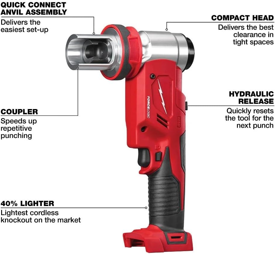 Fits For Milwaukee 2677-02 M18 FORCE LOGIC 18V 6T Knockout Tool 1/2-2 Inch