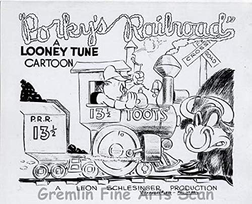 Porky Pig in'Porky's Railroad' Directed by Frank Tashlin. Released on August 7, 1937. Studio Lobby Card Publicity Still - Warner Brothers