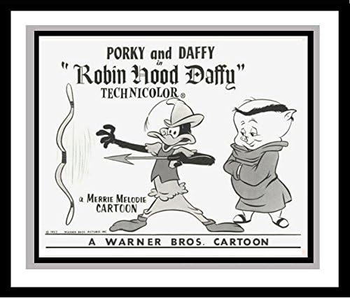 Porky Pig and Daffy Duck in Chuck Jones' 'Robin Hood Daffy' Studio Lobby Card Publicity Still - Warner Brothers