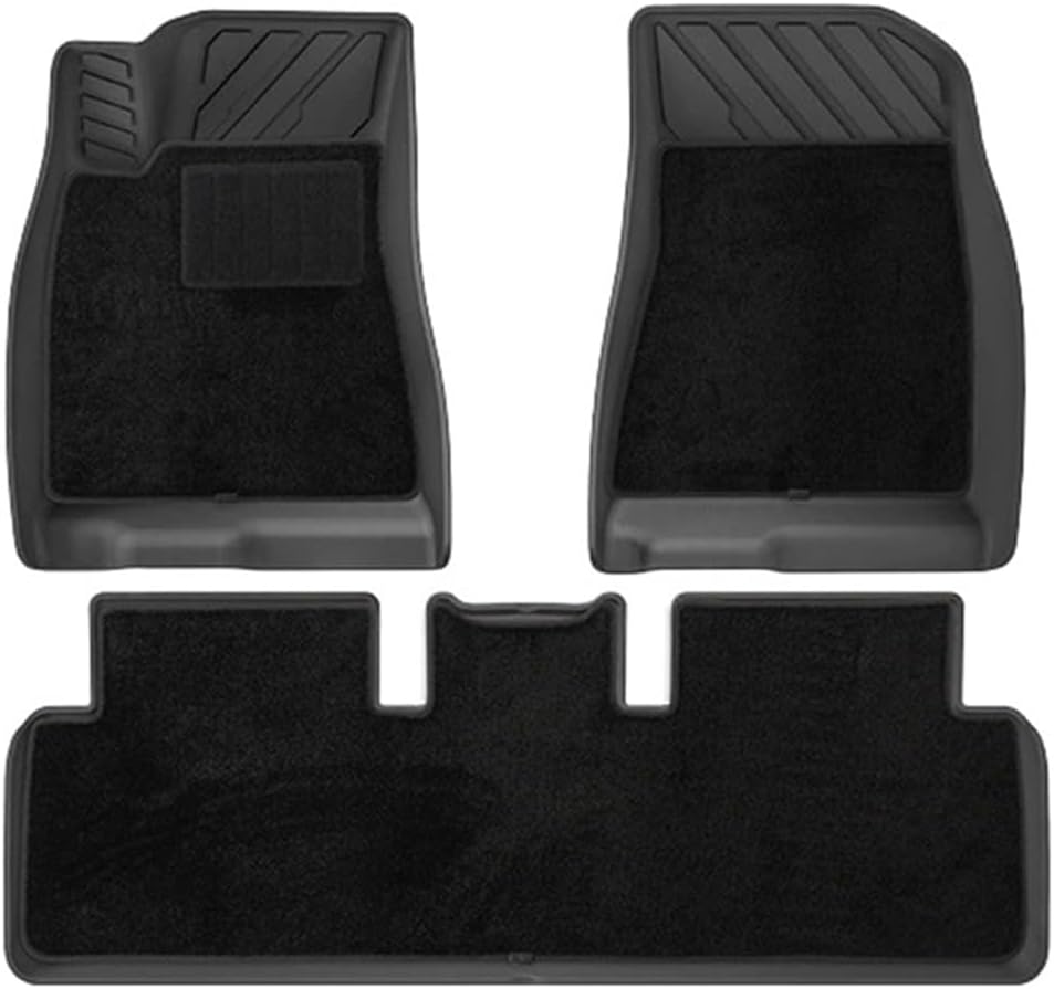 for Tesla Model 3 Highland 2024 2025+ TPE Floor Mats & Cargo Liner, 3D Cyber Style Waterproof Anti-Slip Trunk Mat Backrest(6PCS Blanket Set)