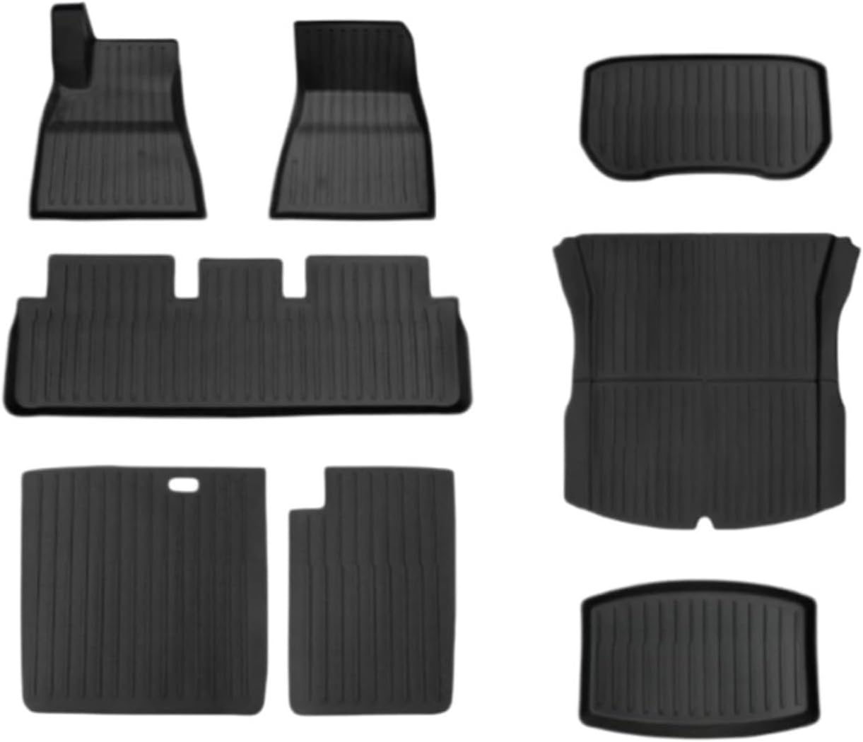 Auto Parts Compatible with Tesla Model 3 2024 Highland Floor Mats Cargo Liner Waterproof Anti-Slip Trunk Mat TPE Pads Left/Right Hand Rubber(Left Rudder 8pcs)