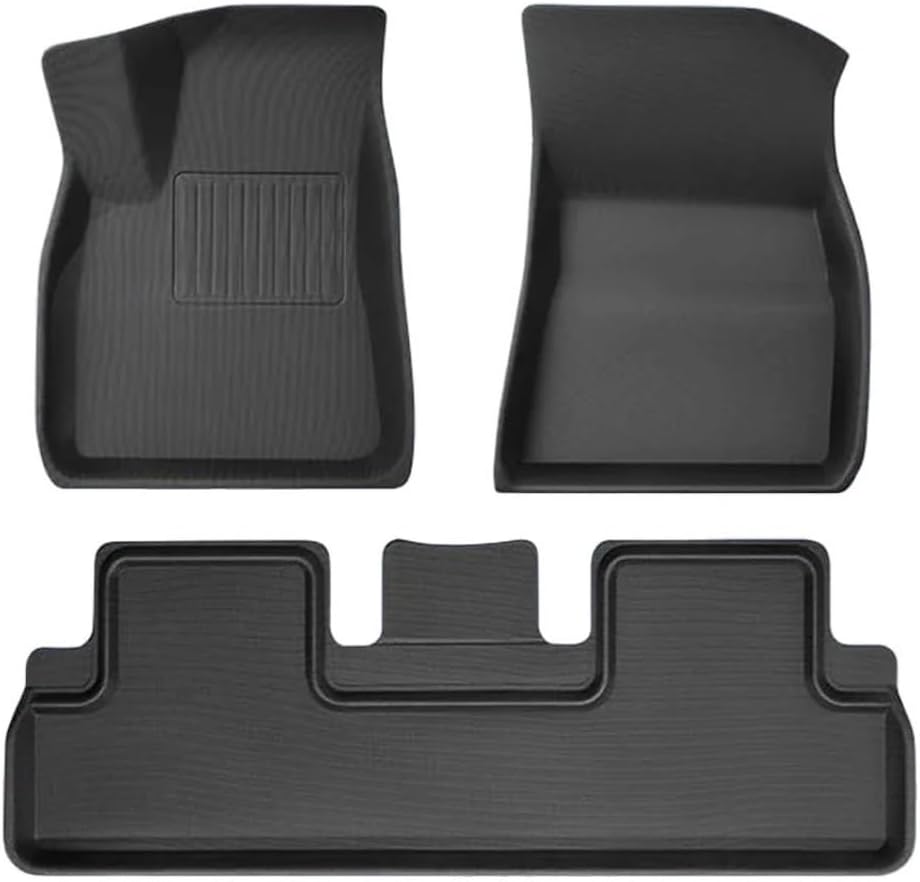 Compatible with Tesla Model 3 Highland 2024 XPE Floor Mats, All Weather 3D WP Scratch Resistant Trunk Mat Cargo Liner Backrest Mats(3PCS LHD Floor Mats)