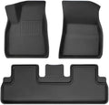 Compatible with Tesla Model 3 Highland 2024 XPE Floor Mats, All Weather 3D WP Scratch Resistant Trunk Mat Cargo Liner Backrest Mats(3PCS LHD Floor Mats)