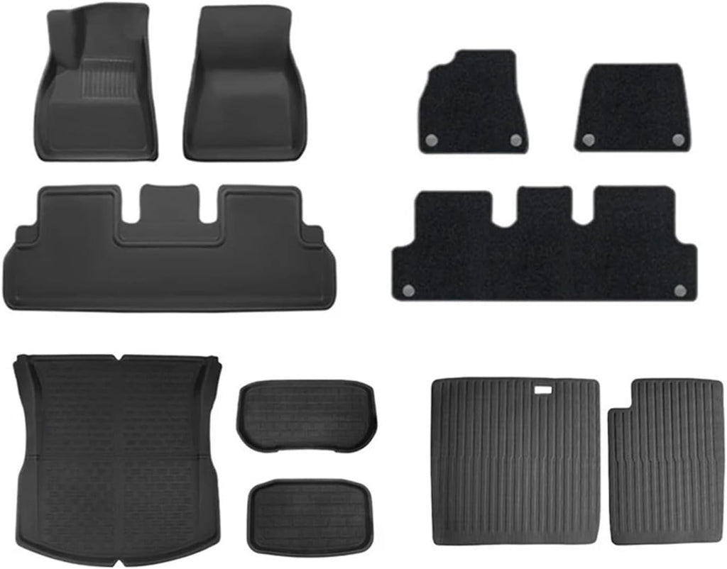 Auto Parts Compatible with Tesla Model 3 Highland XPE Floor Mats Trunk Mats All Weather Front Rear Cargo Liner Mat, Waterproof Anti-Slip Foot Pads(Box mat 3PCS)
