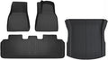 Floor Mats for Tesla Model 3 Y 2021-2024 5-Seater Custom Fit All Weather Heavy Duty TPE Cargo Liner Trunk Accessories(3 2024 TPE RHD 4PCS)