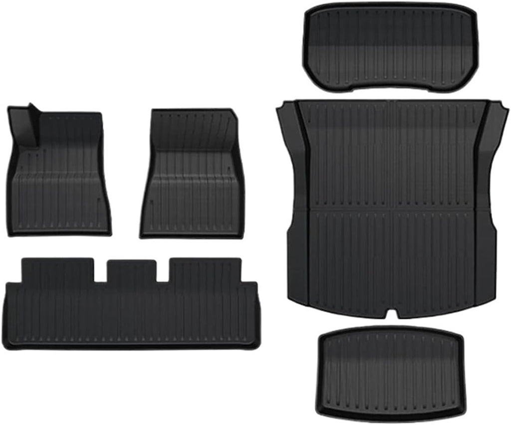 Car Floor Mats Cargo Liner Waterproof Anti-Slip Trunk Mat TPE Pads Accessories，Compatible for Tesla Model 3 2024 Highland(for 3 6Pcs Mats)